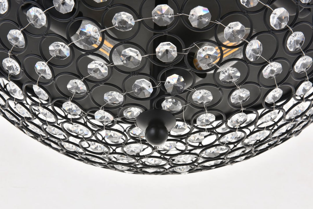 4 Light Matte Black Flush Mount