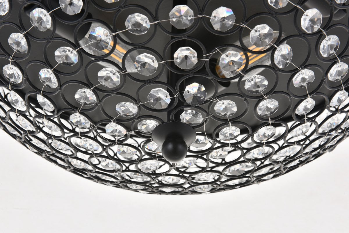 4 Light Matte Black Flush Mount