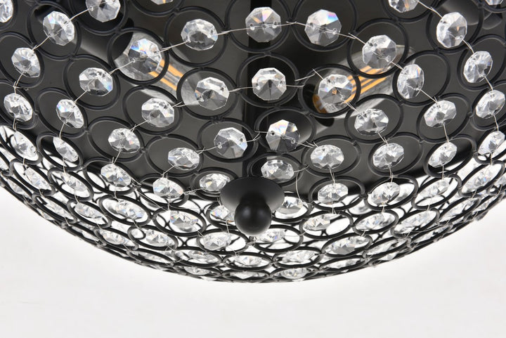 4 Light Matte Black Flush Mount