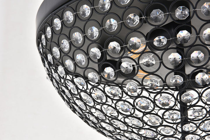 4 Light Matte Black Flush Mount