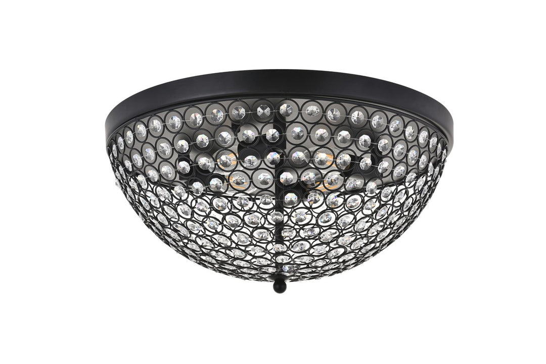 4 Light Matte Black Flush Mount