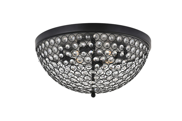 4 Light Matte Black Flush Mount