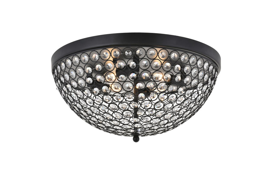 4 Light Matte Black Flush Mount