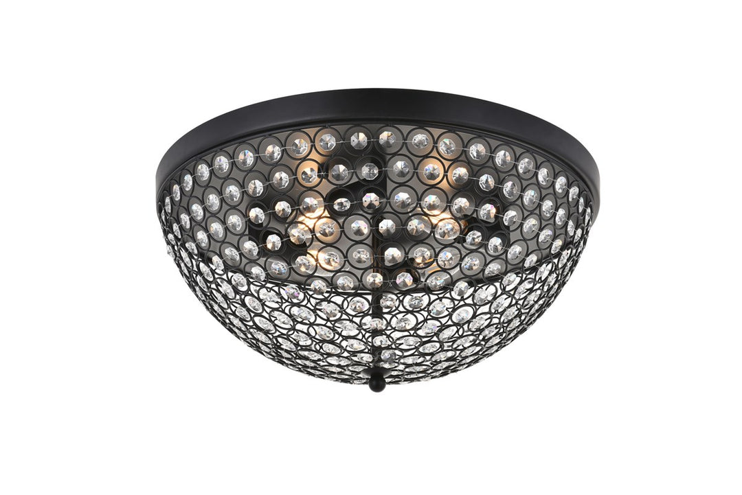 4 Light Matte Black Flush Mount