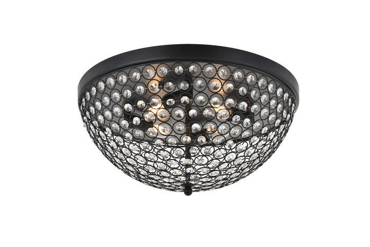 4 Light Matte Black Flush Mount