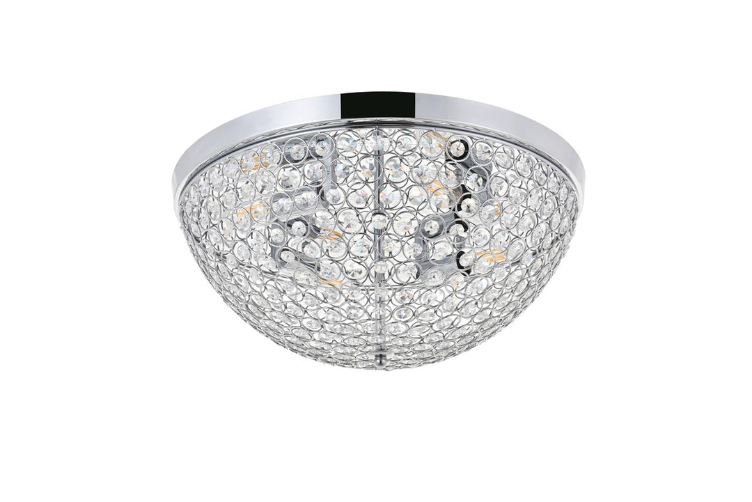 4 Light Chrome Flush Mount