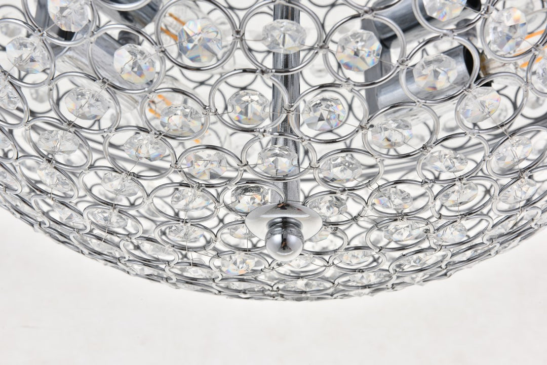 4 Light Chrome Flush Mount