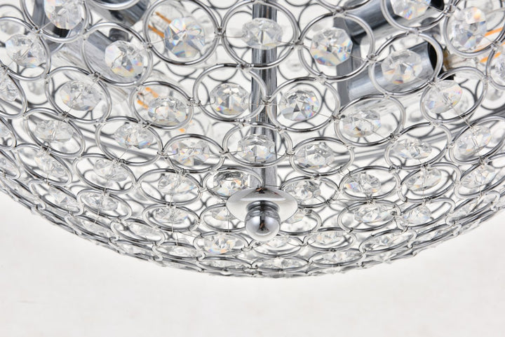 4 Light Chrome Flush Mount