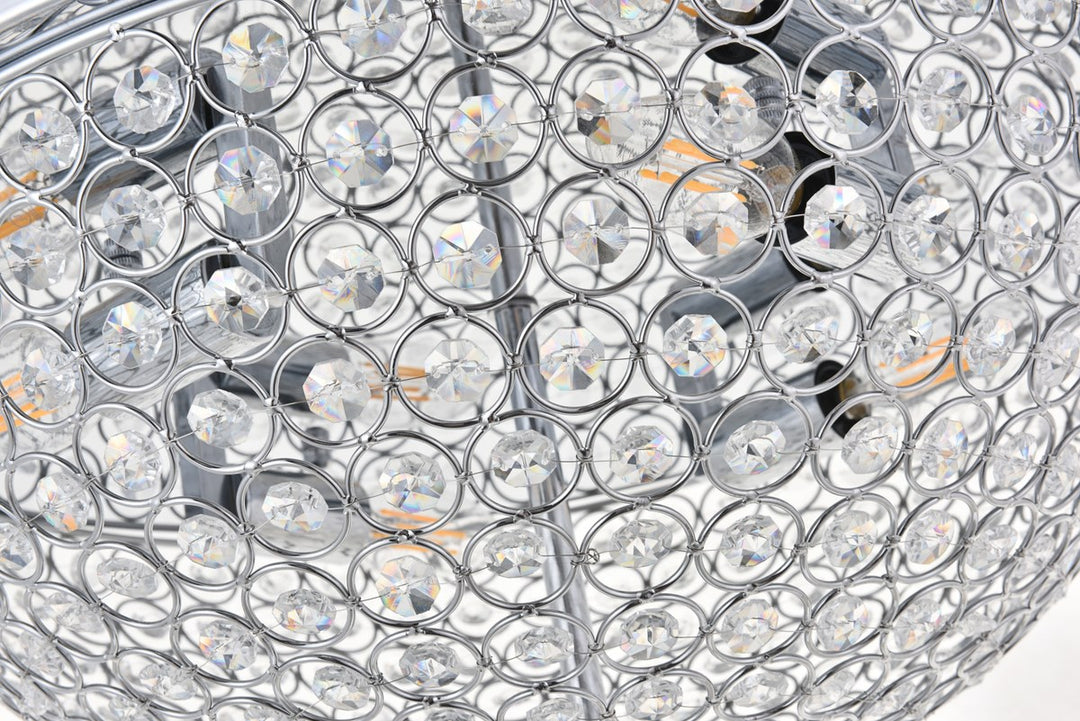 4 Light Chrome Flush Mount