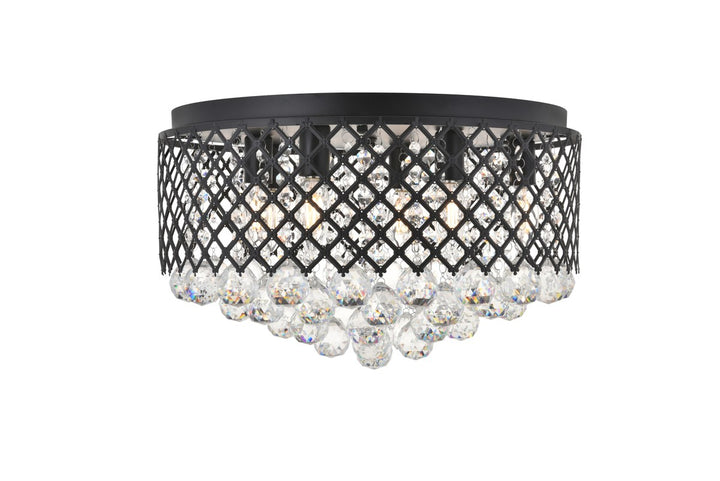6 Light Matte Black Flush Mount by Living District