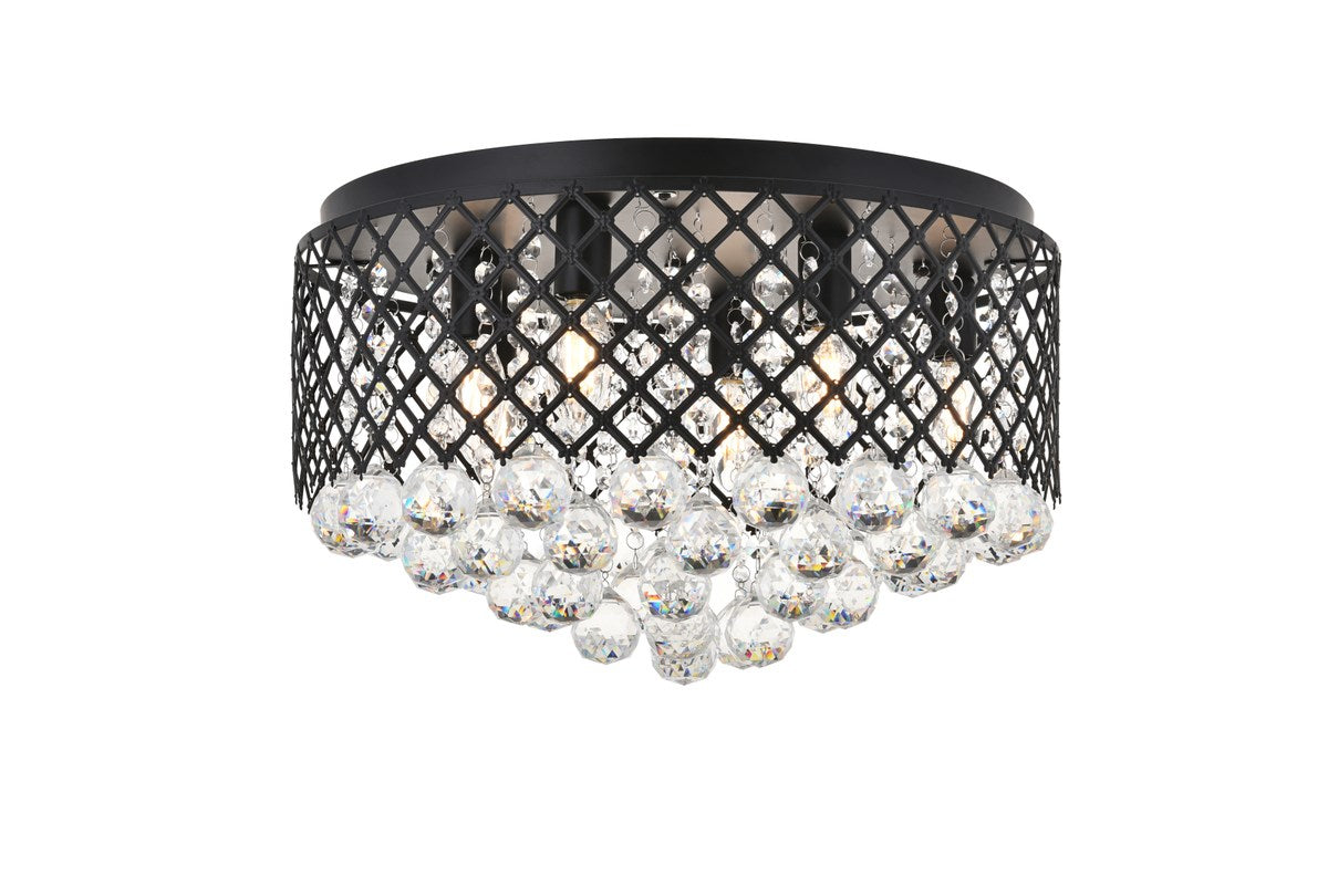 6 Light Matte Black Flush Mount