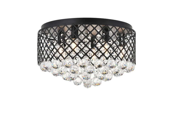 6 Light Matte Black Flush Mount