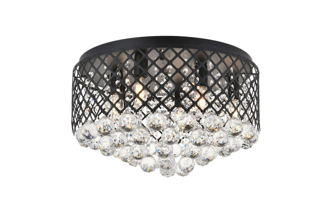 6 Light Matte Black Flush Mount