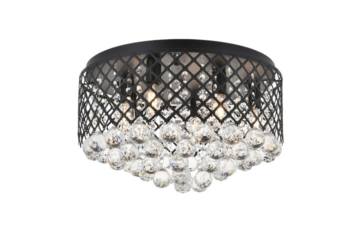 6 Light Matte Black Flush Mount