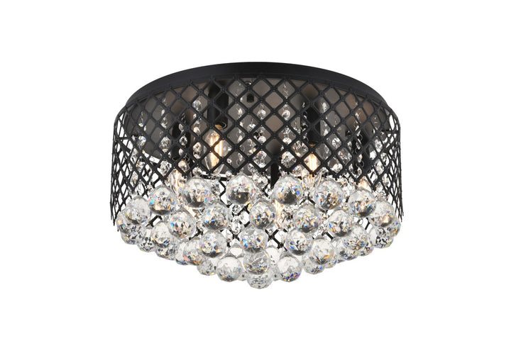 6 Light Matte Black Flush Mount