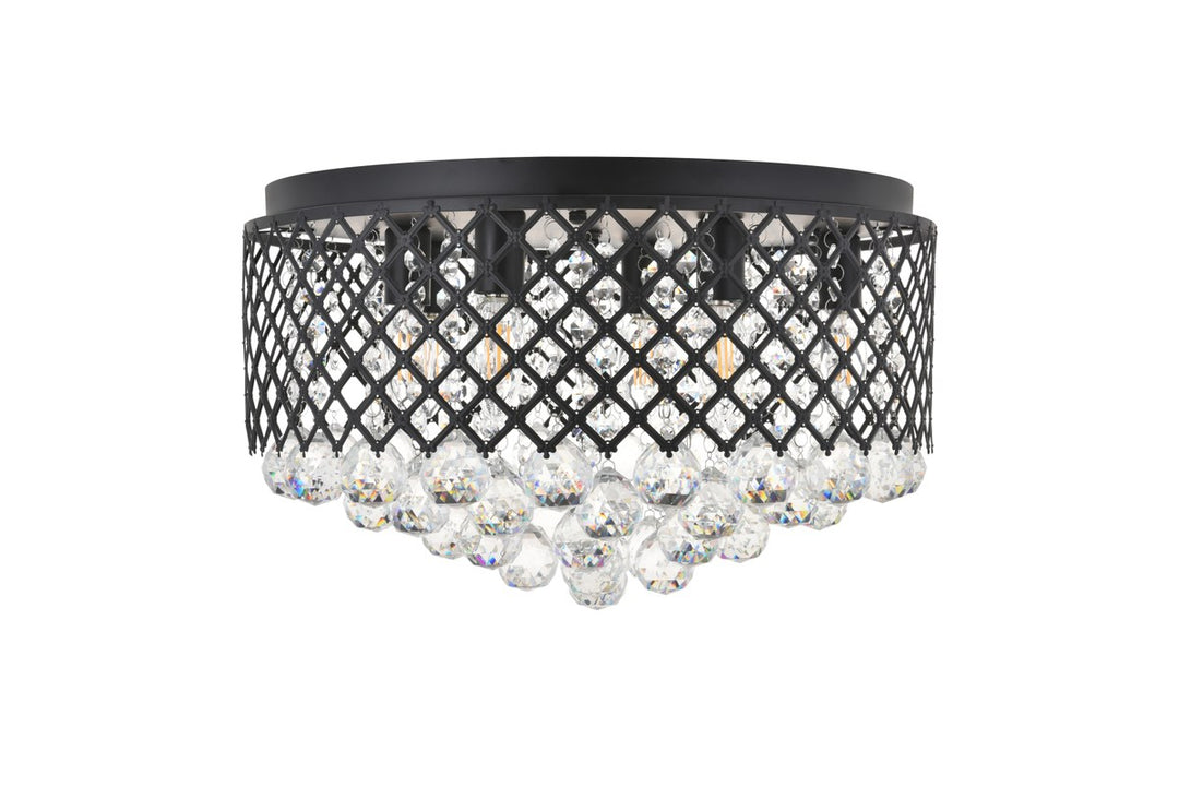 6 Light Matte Black Flush Mount