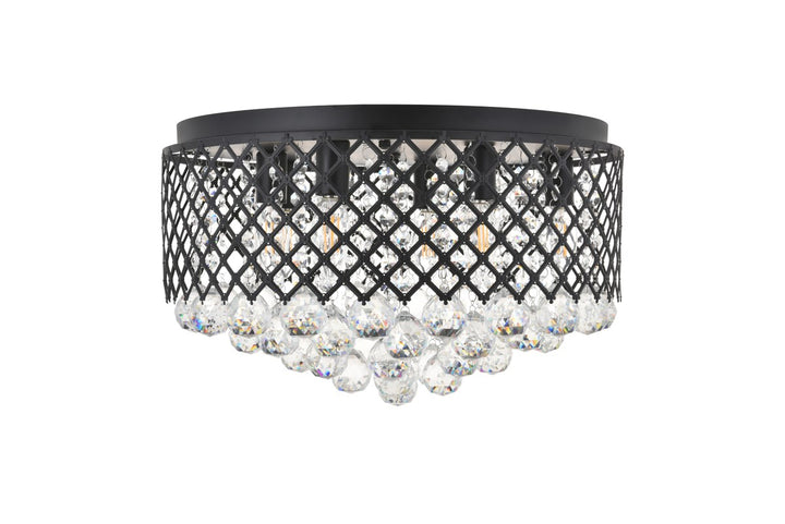 6 Light Matte Black Flush Mount