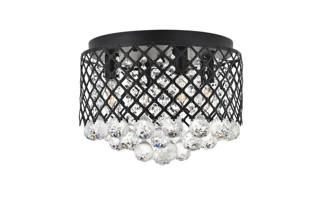 4 Light Matte Black Flush Mount