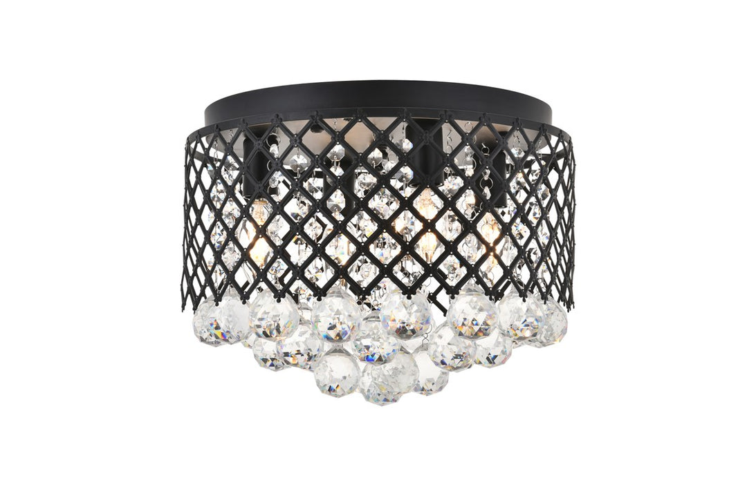 4 Light Matte Black Flush Mount