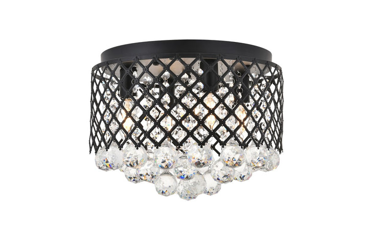 4 Light Matte Black Flush Mount