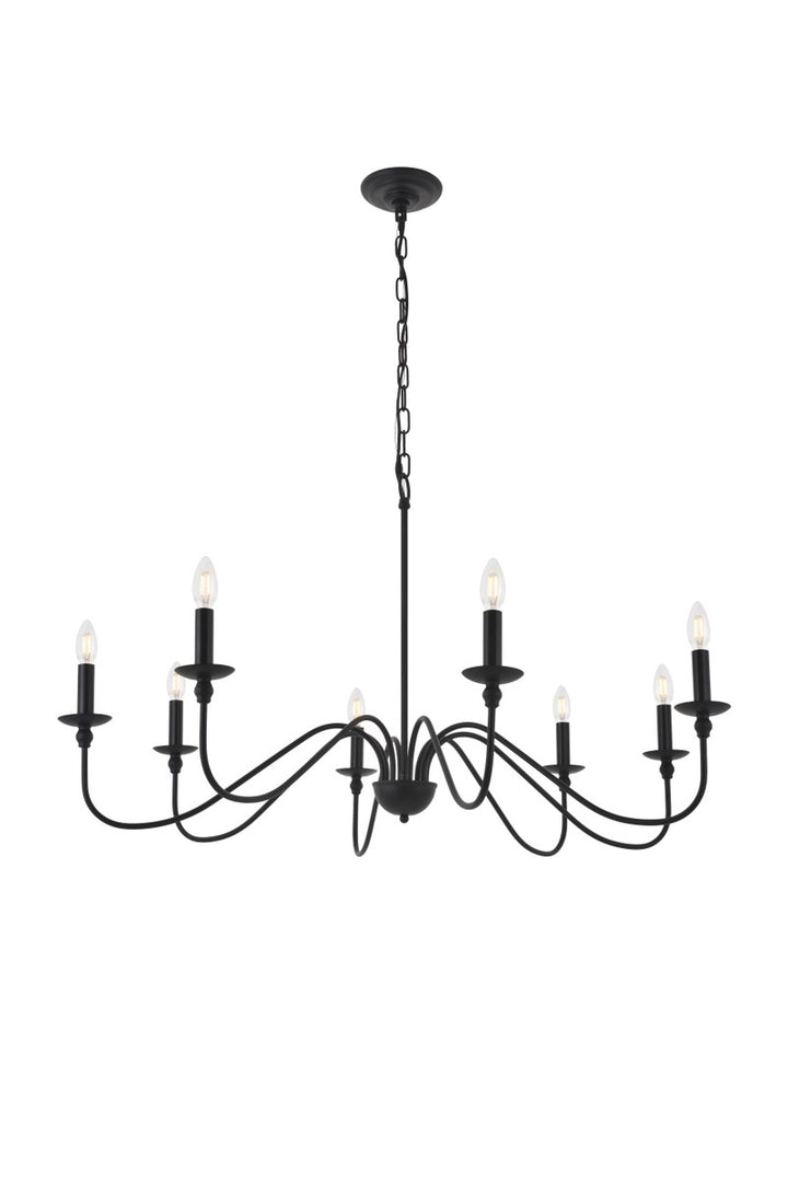 8 Light Matte Black Pendant