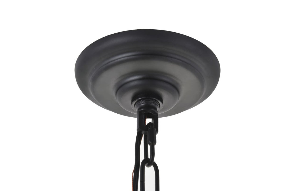8 Light Matte Black Pendant