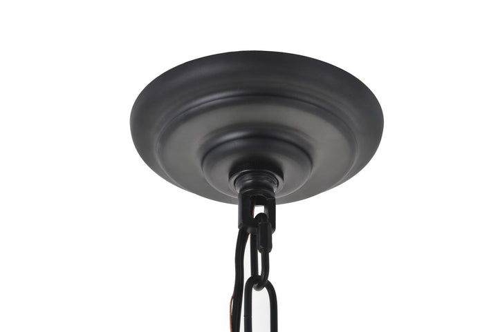 8 Light Matte Black Pendant