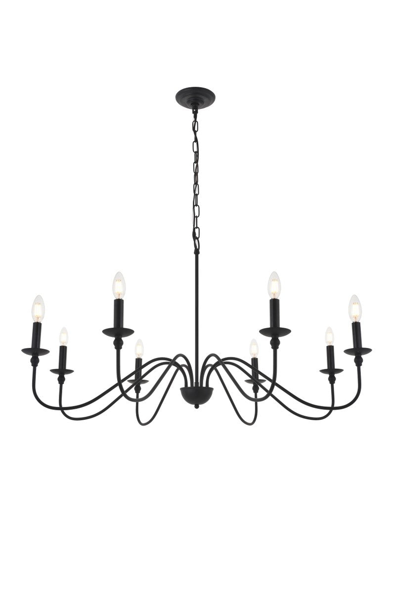 8 Light Matte Black Pendant