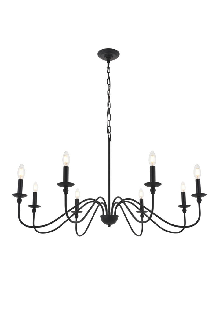 8 Light Matte Black Pendant