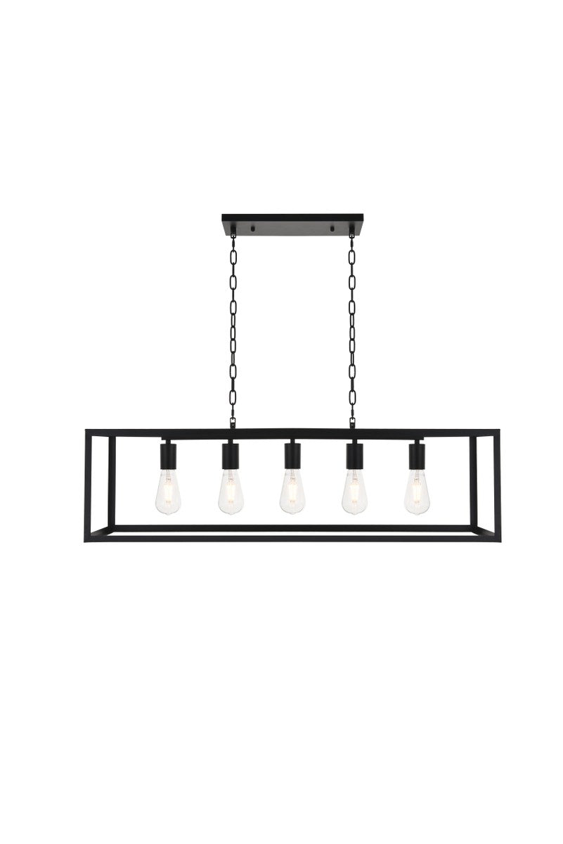 5 Light Black Pendant by Living District