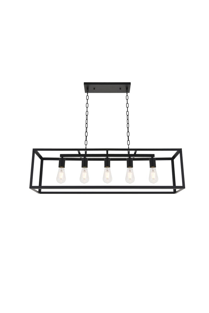 5 Light Black Pendant