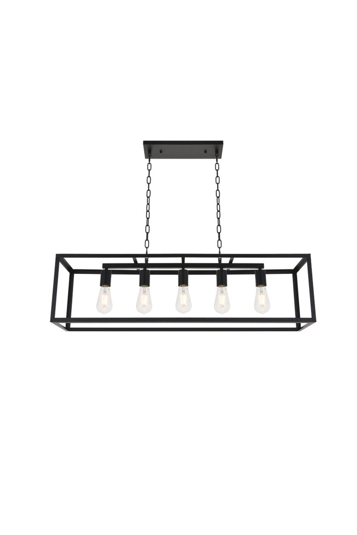 5 Light Black Pendant