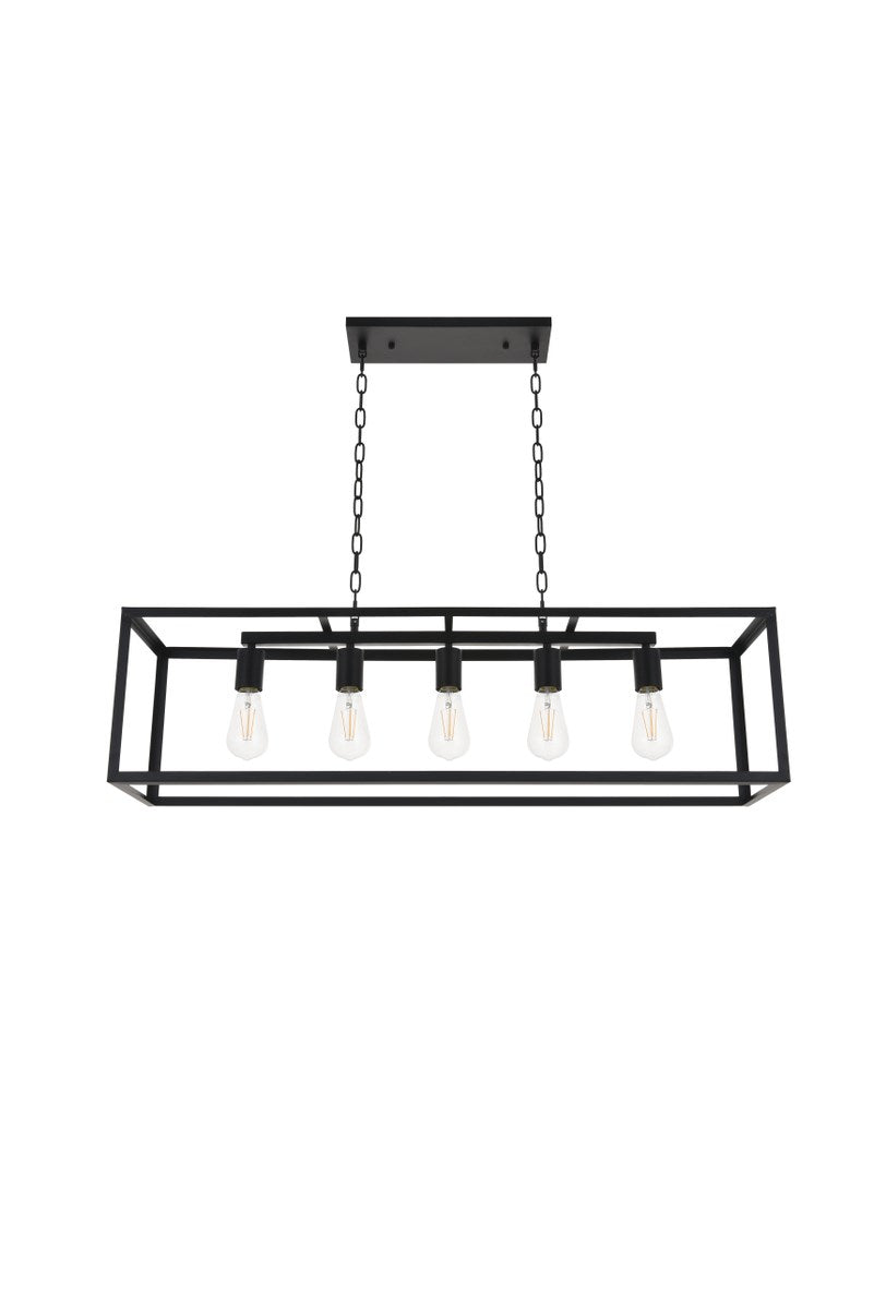 5 Light Black Pendant