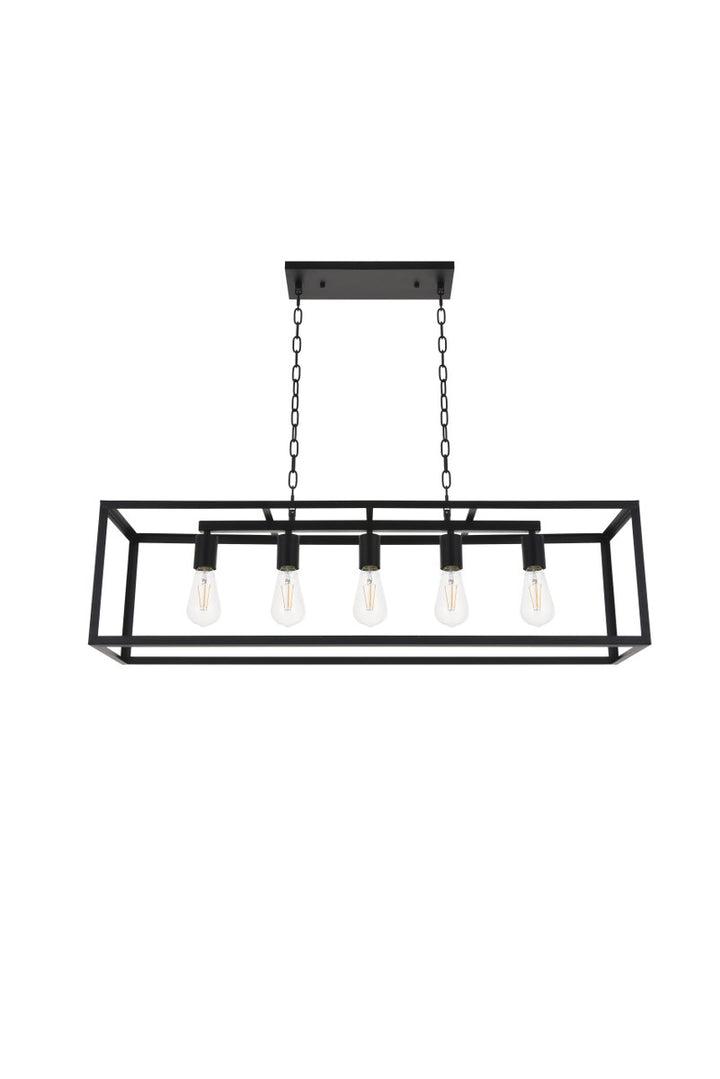 5 Light Black Pendant
