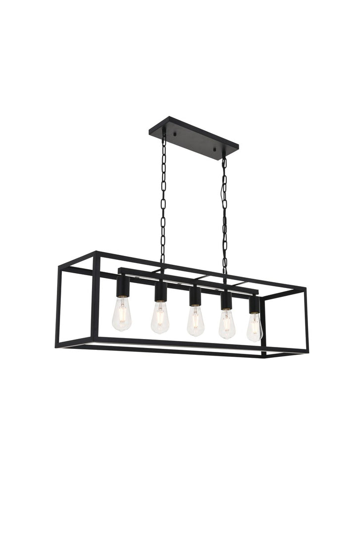 5 Light Black Pendant