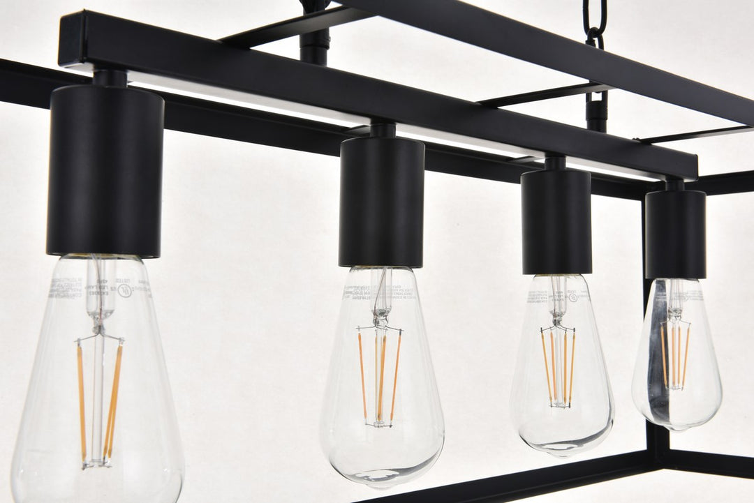 4 Light Black Pendant