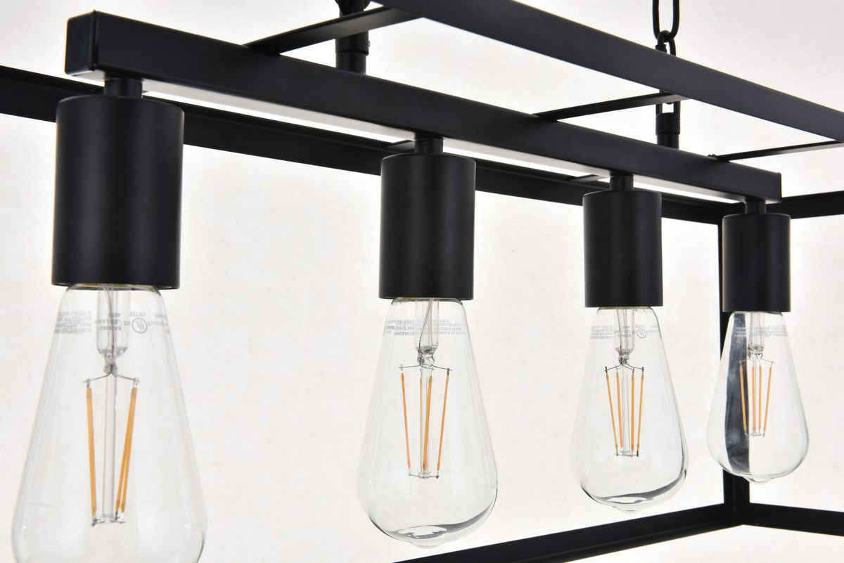 4 Light Black Pendant
