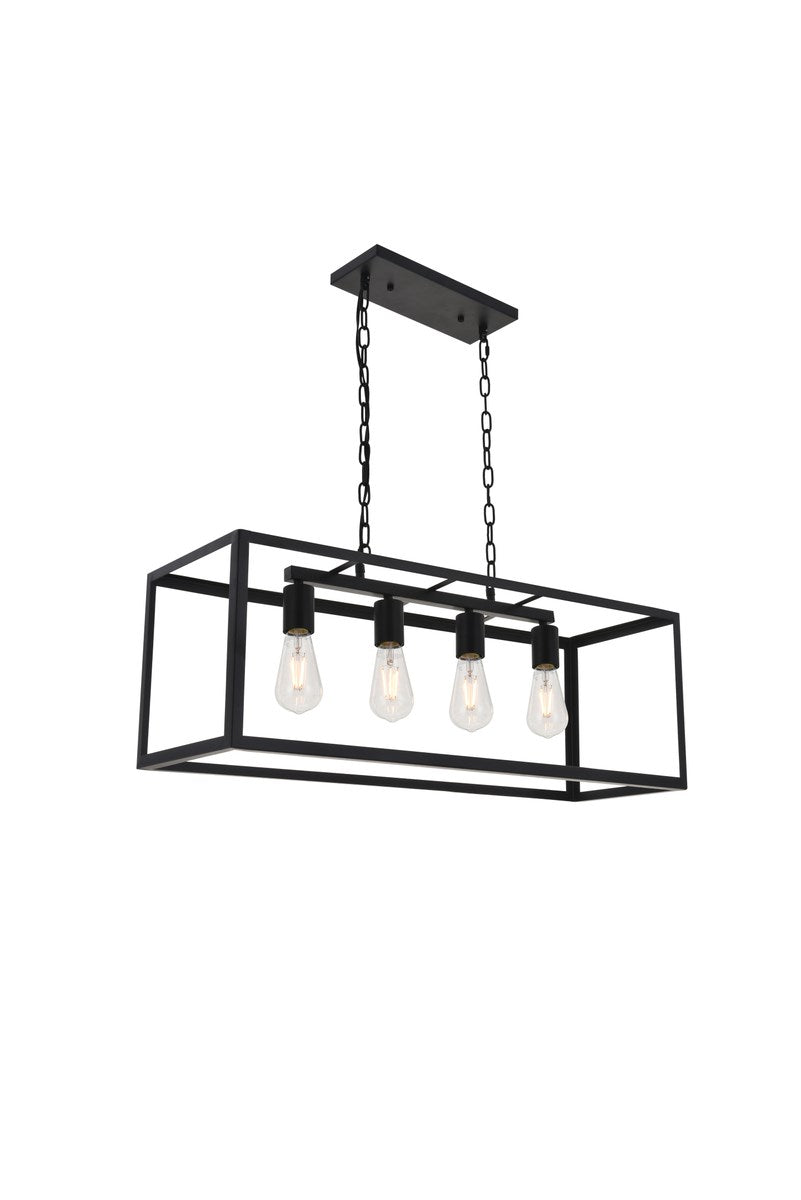 4 Light Black Pendant