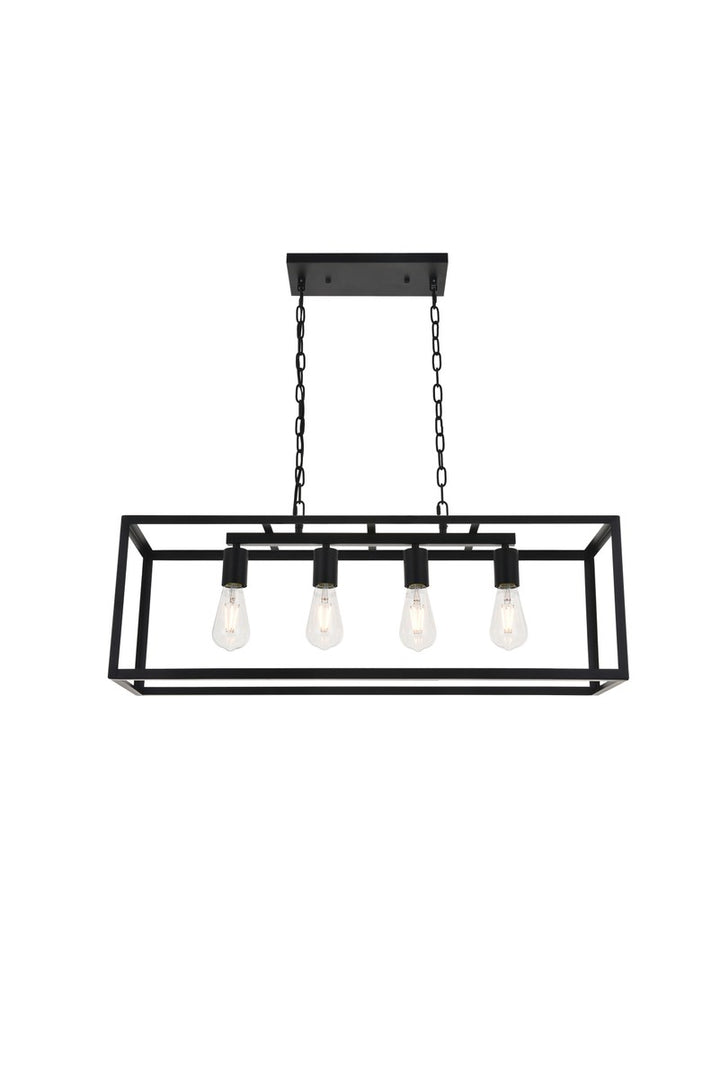 4 Light Black Pendant