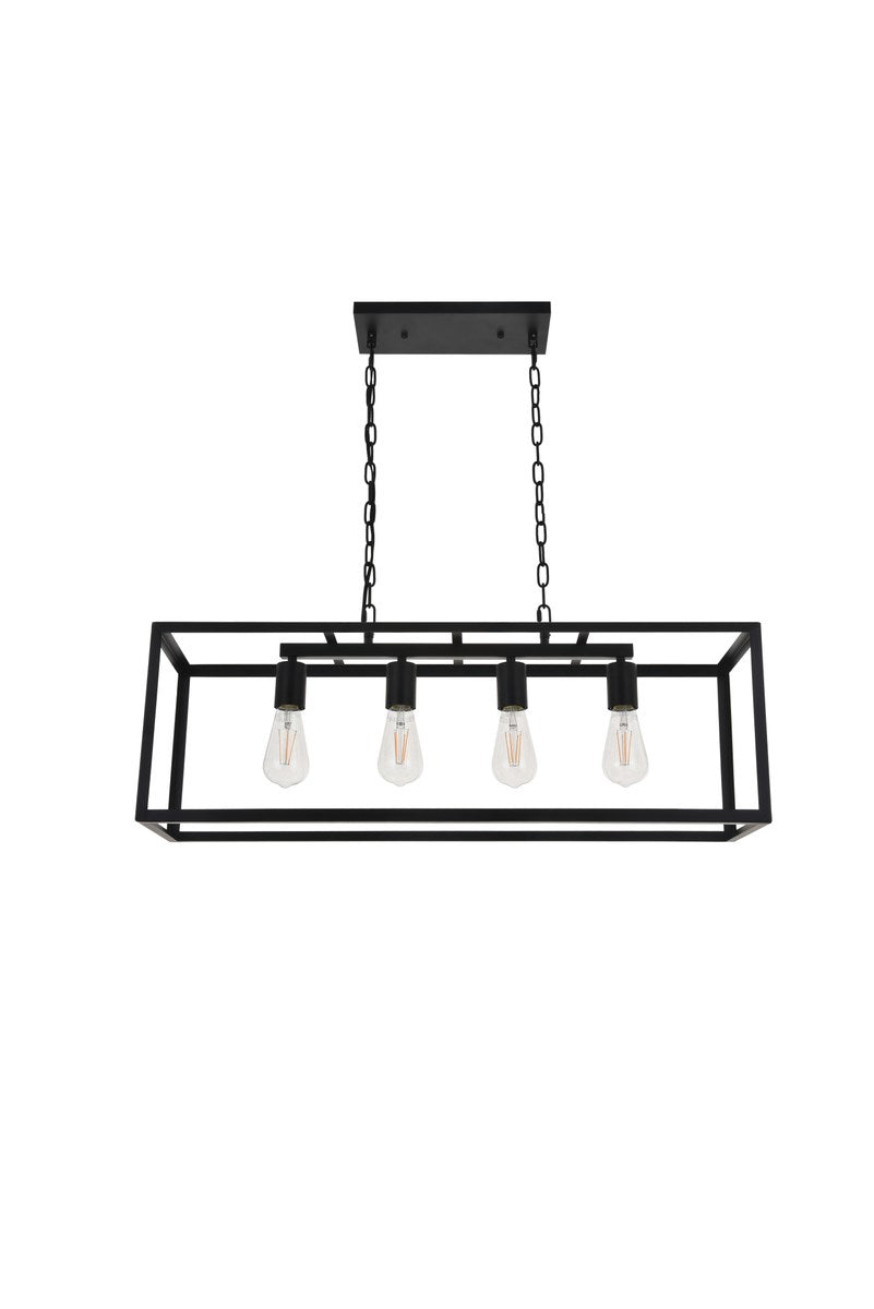4 Light Black Pendant