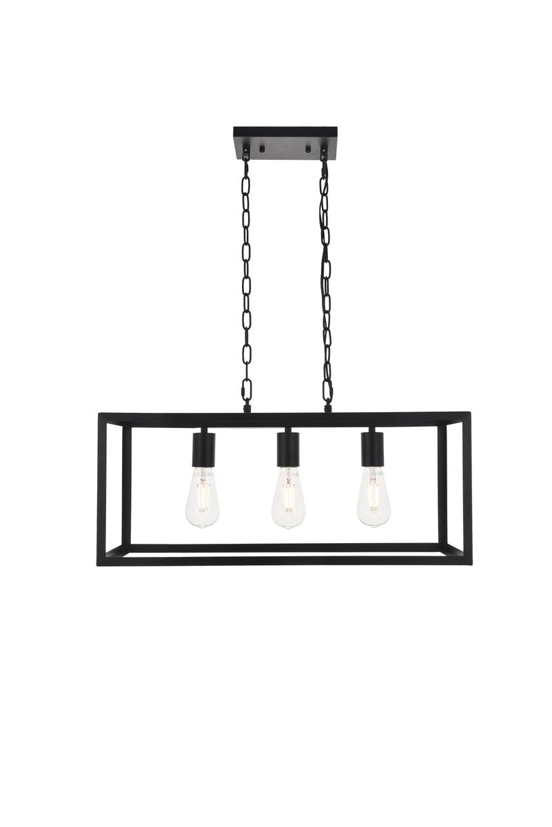 3 Light Black Pendant by Living District