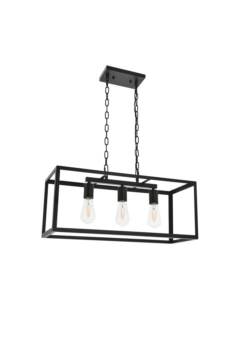 3 Light Black Pendant