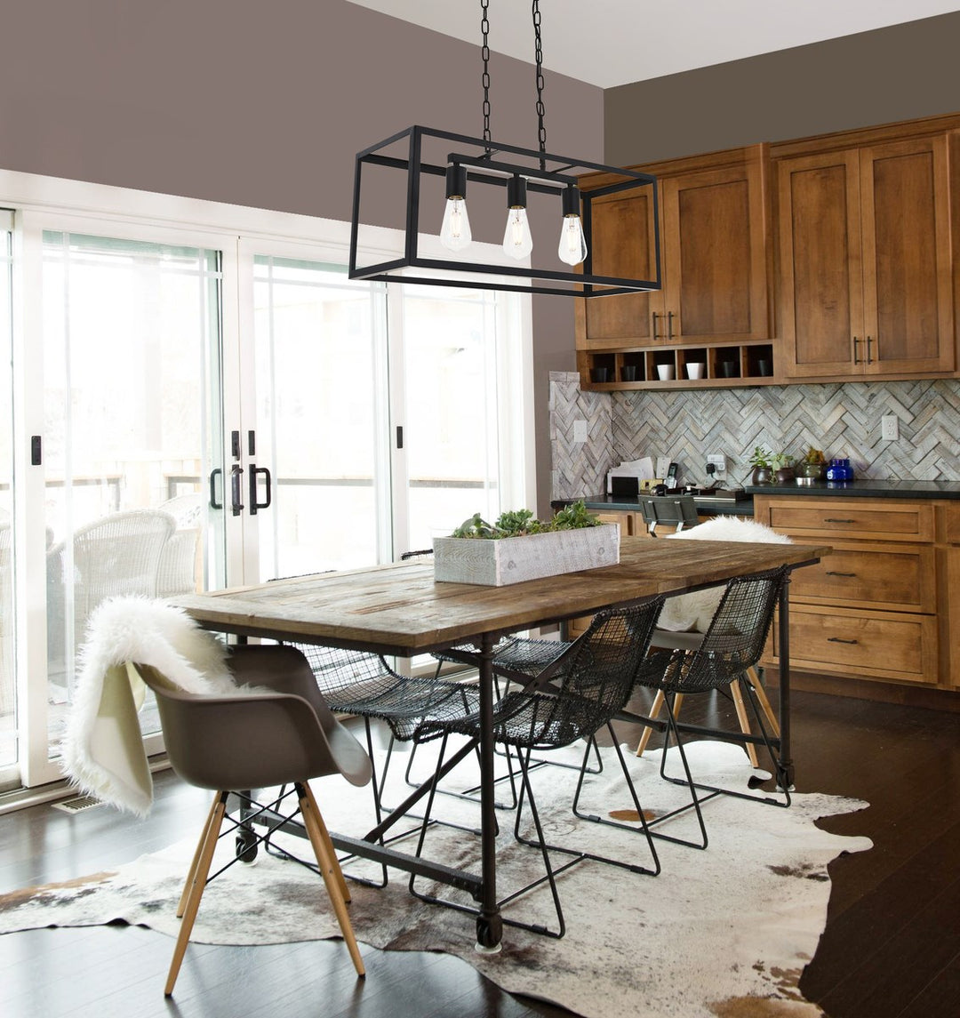 3 Light Black Pendant