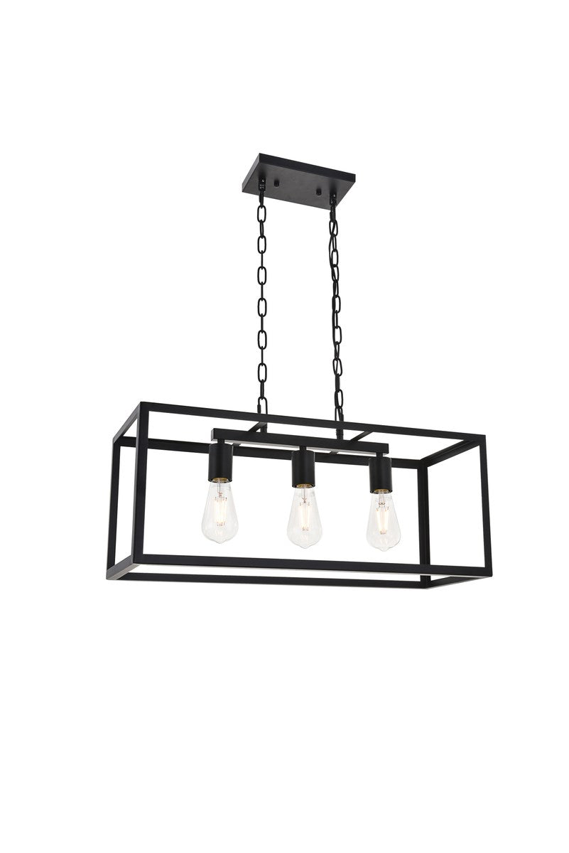 3 Light Black Pendant