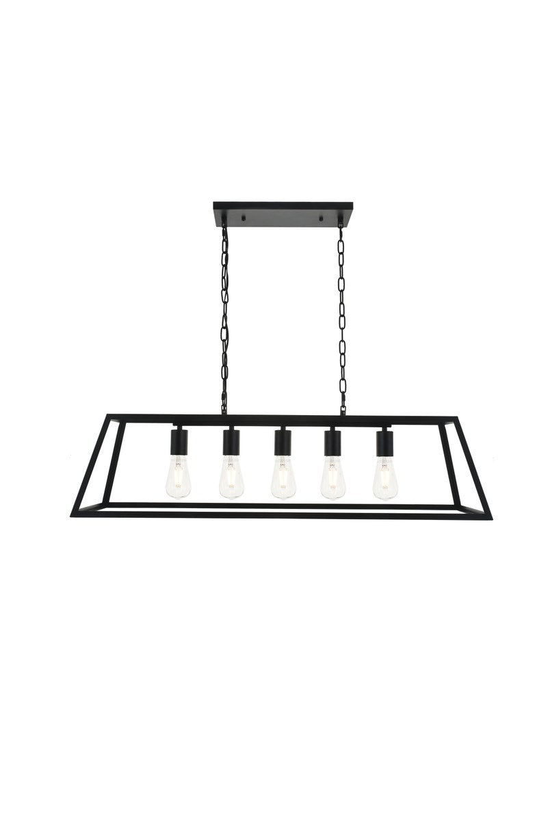 5 Light Black Pendant by Living District