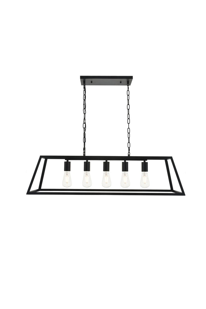 5 Light Black Pendant by Living District