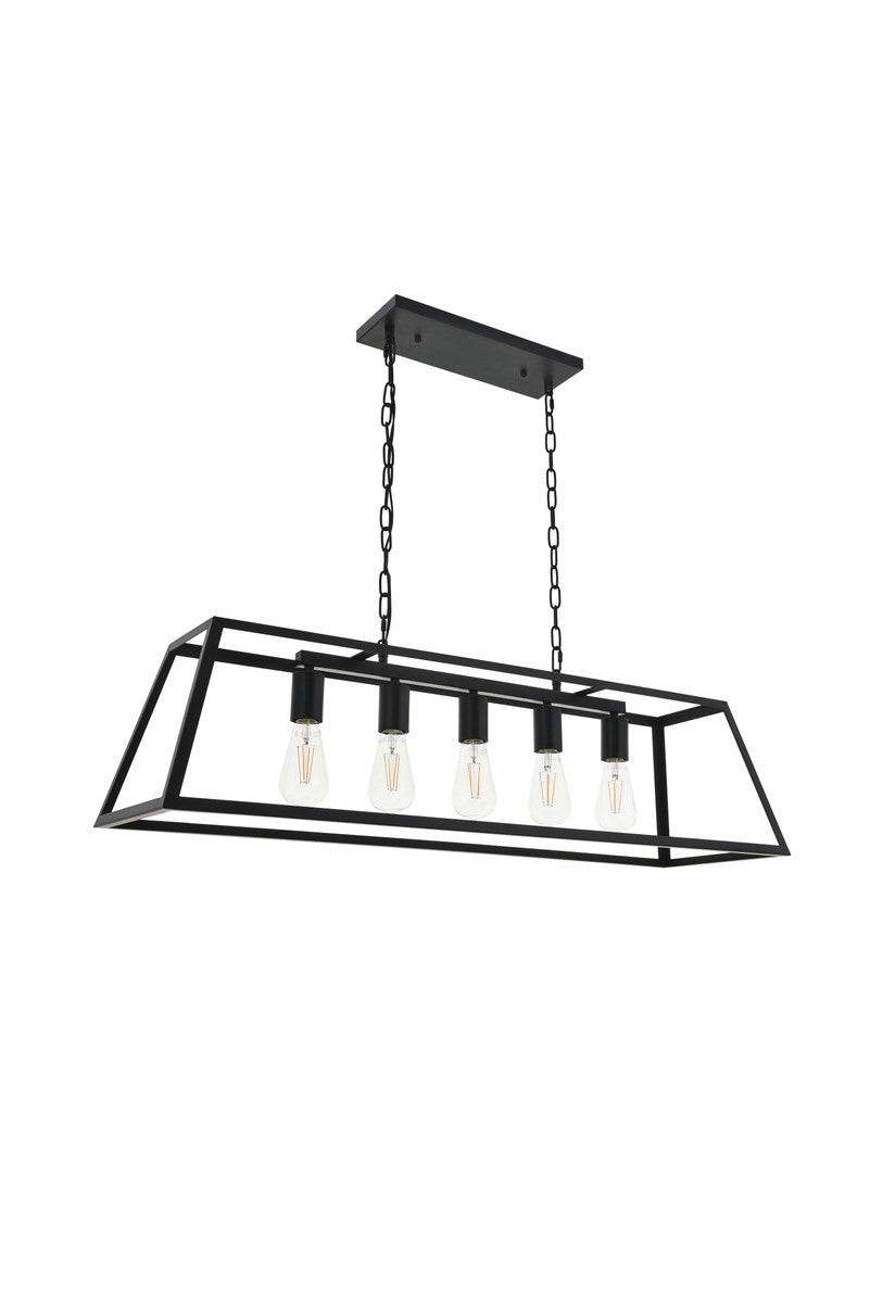 5 Light Black Pendant