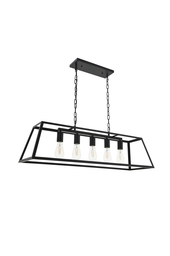 5 Light Black Pendant