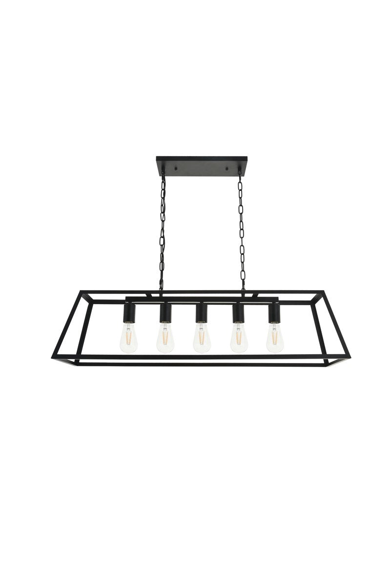 5 Light Black Pendant
