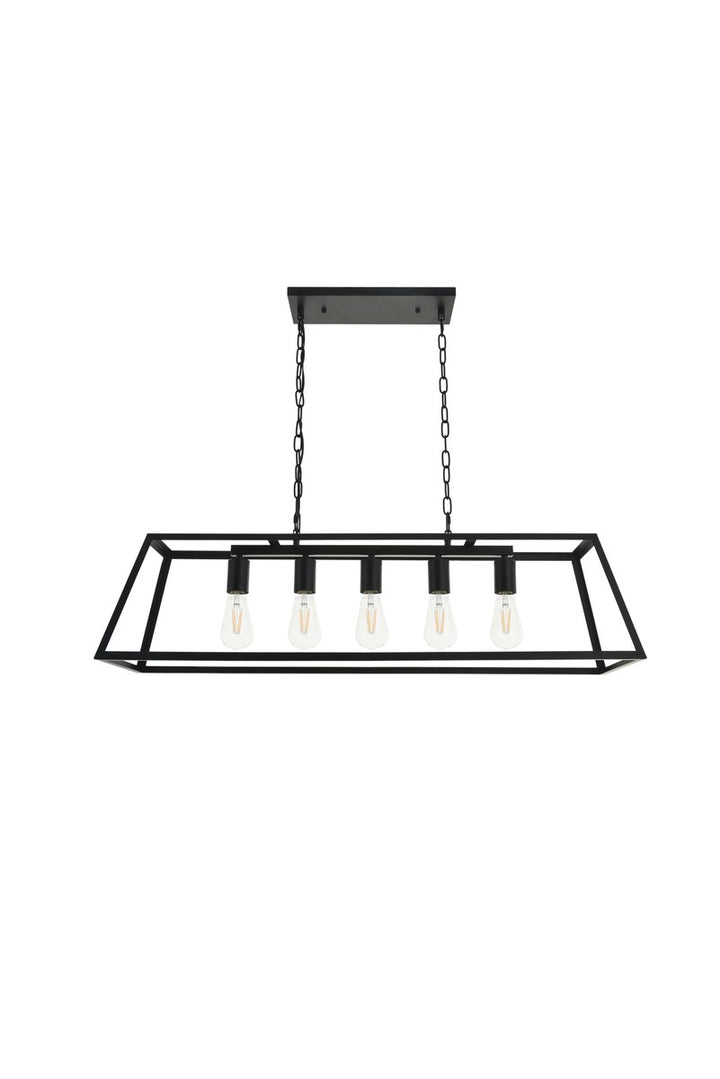 5 Light Black Pendant